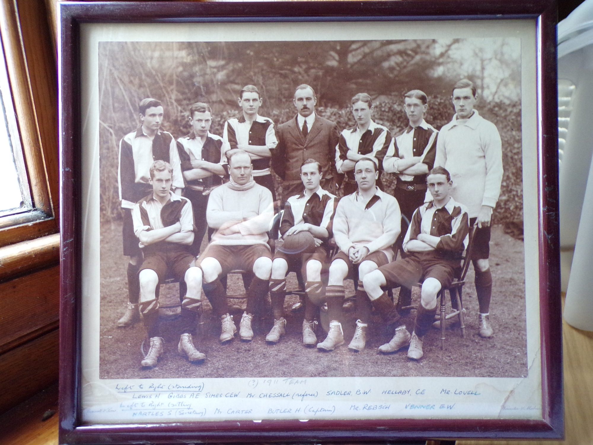 Photograph of The Royal Grammar School Worcesters - 1st Football Team, 1911