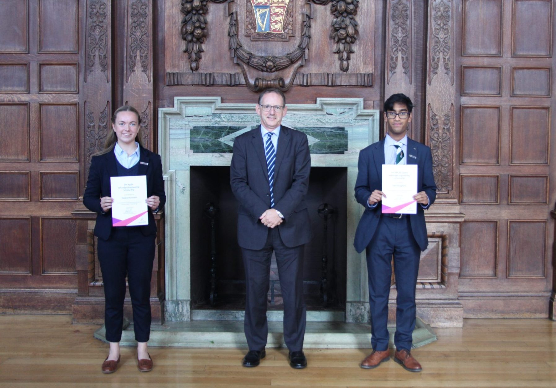 Arkwright Scholars, Headmaster John Pitt with Dan & Eleanor