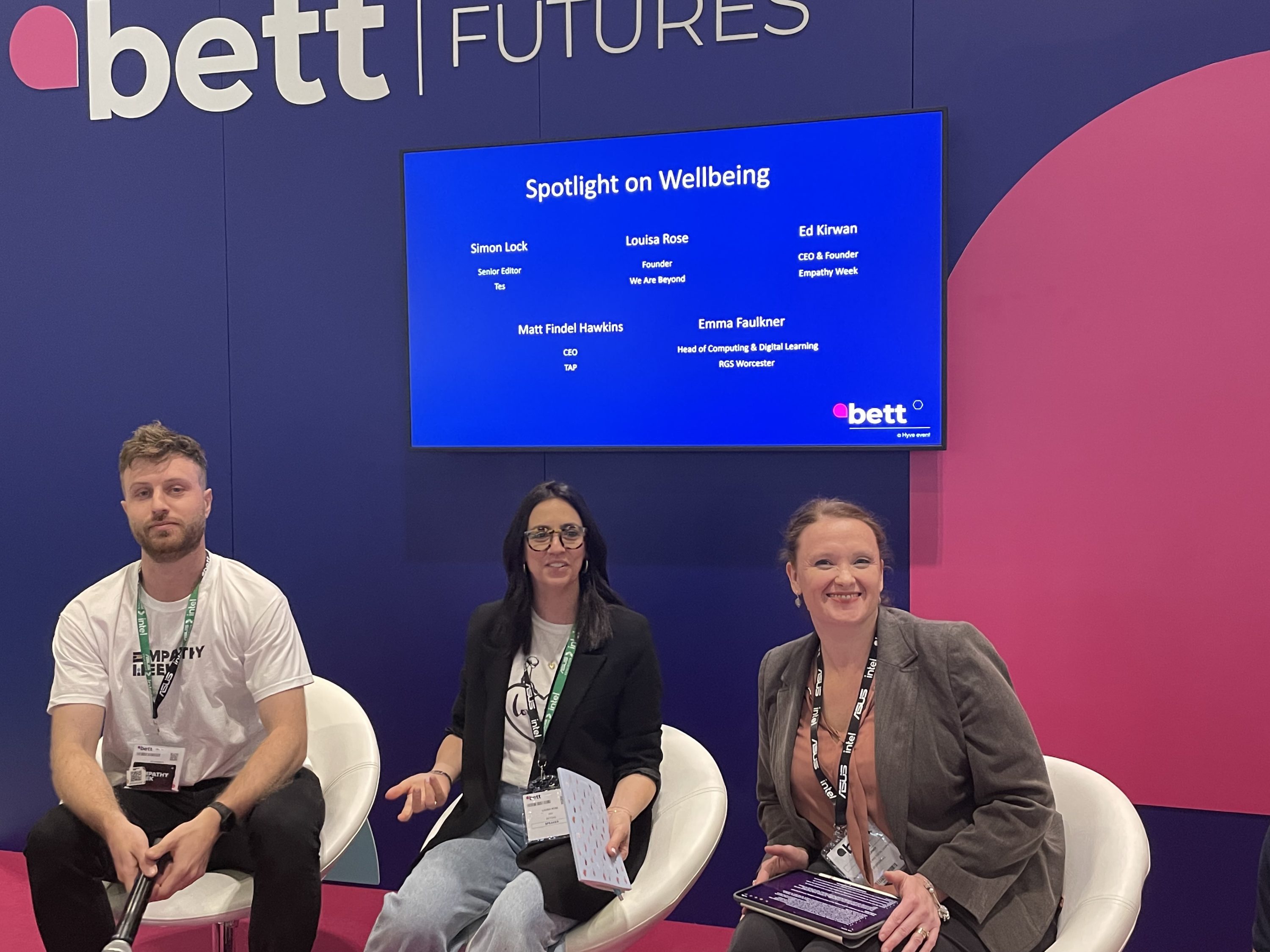 rs Emma Faulkner joined a panel on the BETT Futures Stand