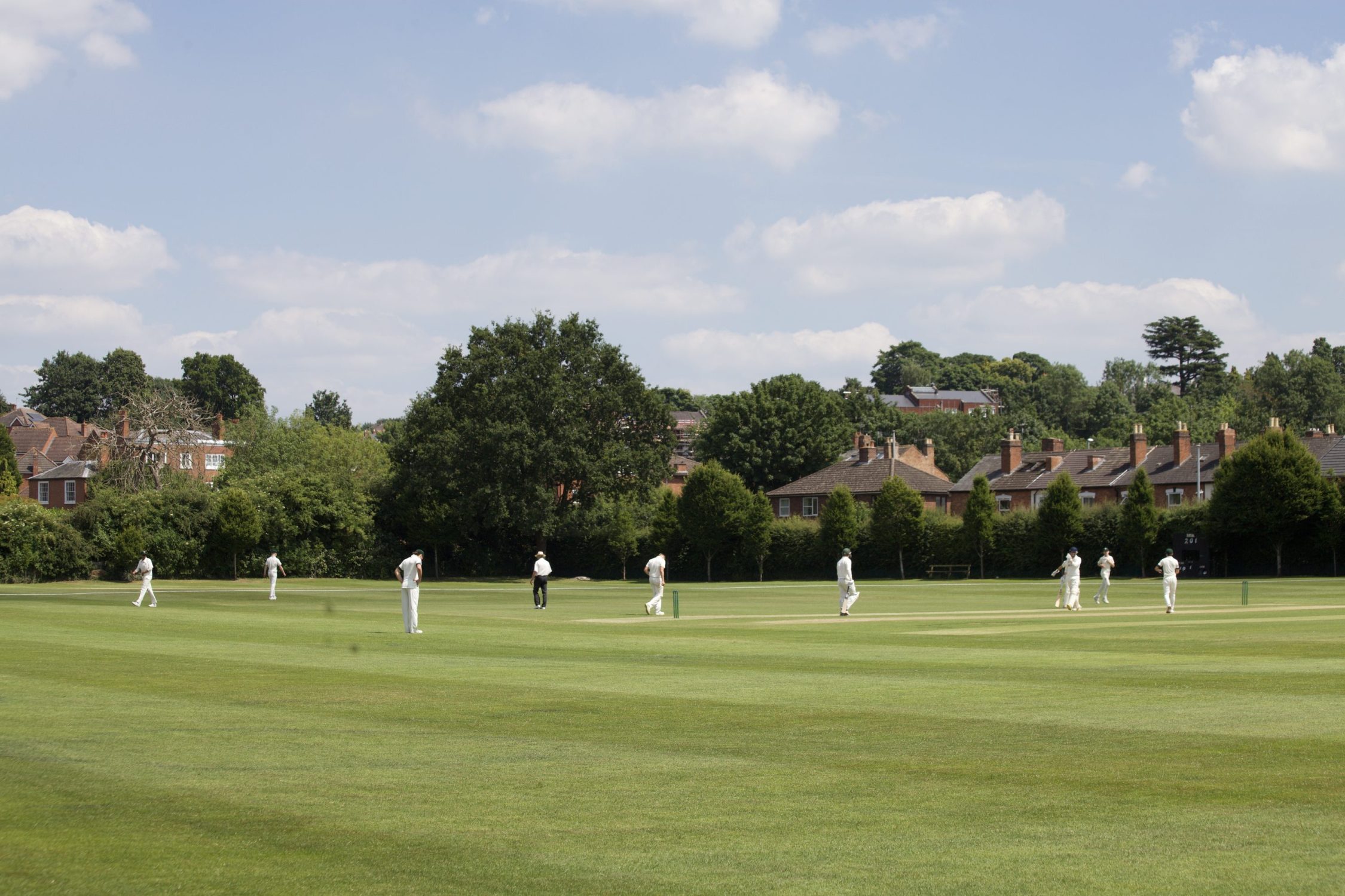Cricket being played on the RGS Flagge Meadow Sports Ground 