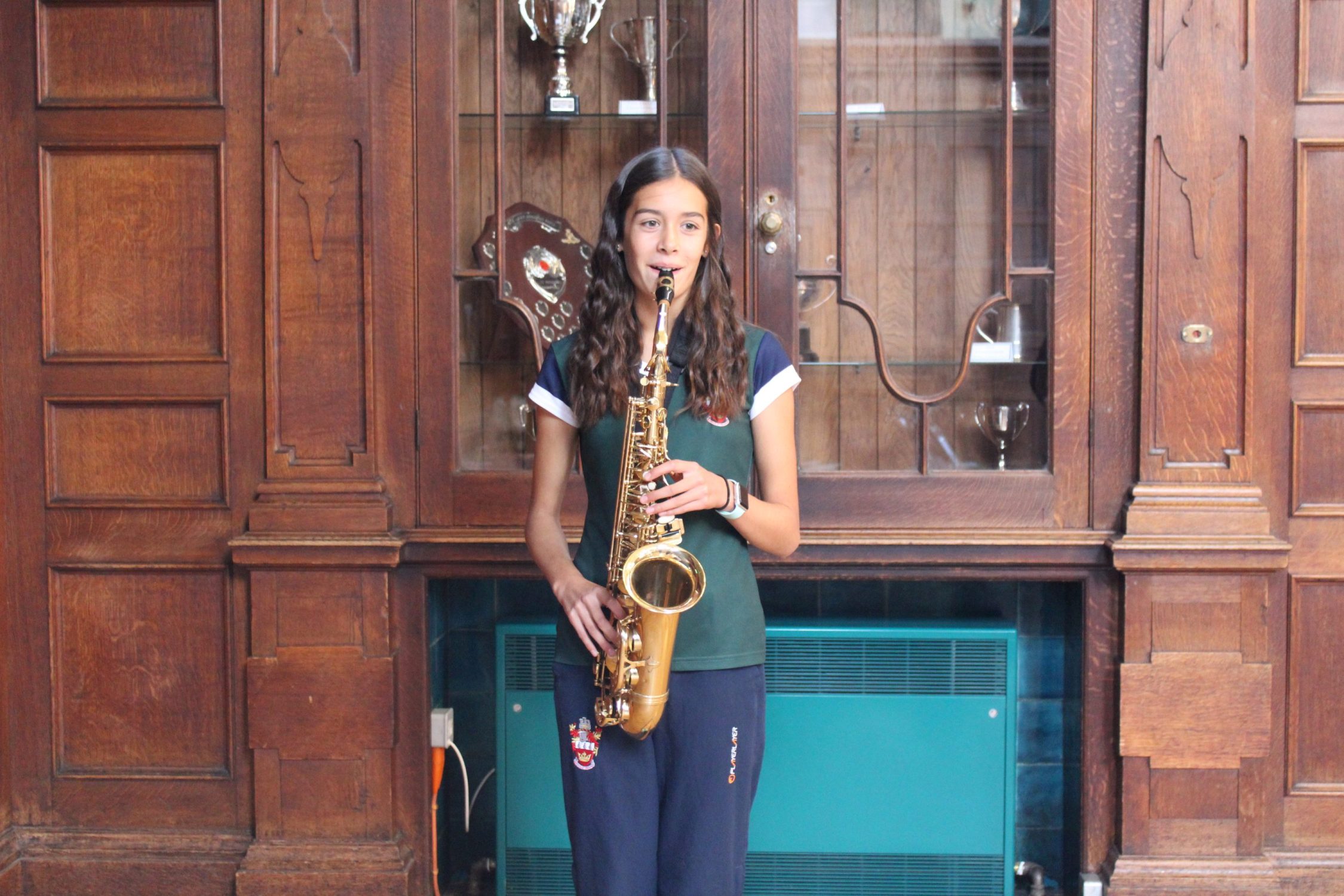 pupil playing saxophone