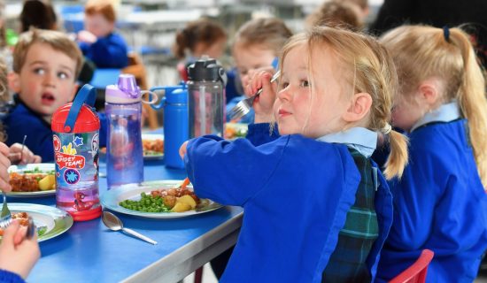 RGS Springfield Prep School pupils eating lunch