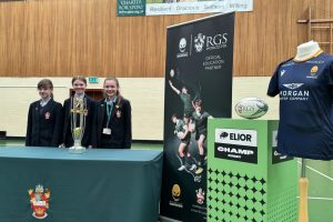 Pupils Welcome Worcester Warriors Champ Trophy to RGS